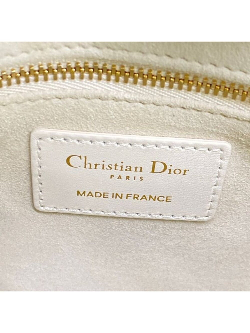 Dior Lady Mini Bag White Gold Lambskin - Picture 12 of 15